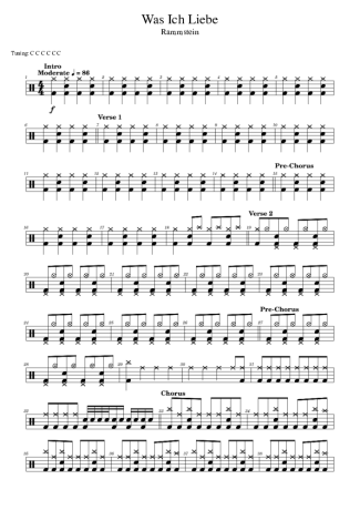 Rammstein  score for Drums