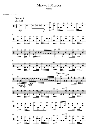 Rancid Maxwell Murder score for Drums