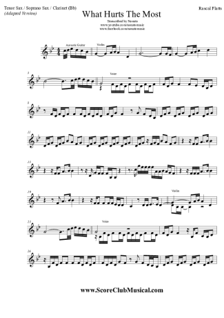 Rascal Flatts  score for Tenor Saxophone Soprano (Bb)