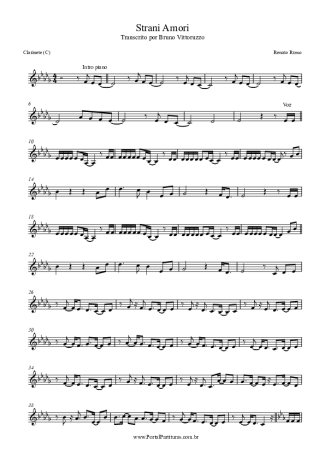 Renato Russo Strani Amori score for Clarinet (C)