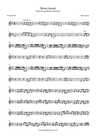 Renato Russo Strani Amori score for Trumpet