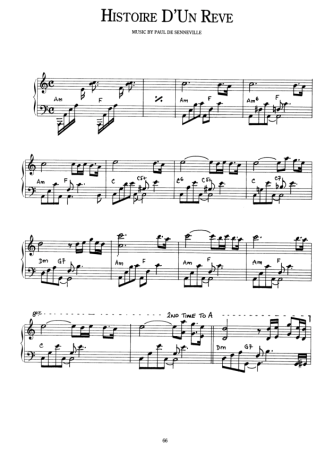 Richard Clayderman Historie DUn Reve score for Piano