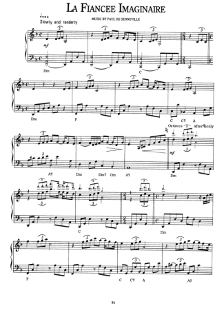 Richard Clayderman La Fiancee Imaginaire score for Piano
