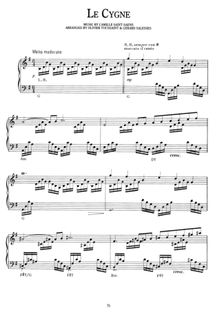 Richard Clayderman Le Cygne score for Piano