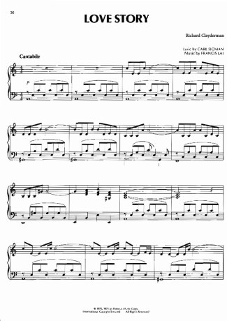 Richard Clayderman Love Story score for Piano