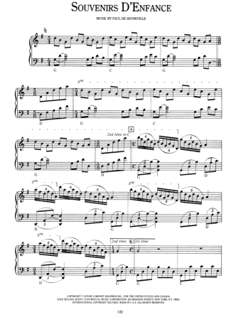 Richard Clayderman Souvenirs DEnfance score for Piano