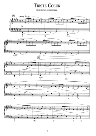 Richard Clayderman Triste Coeur score for Piano
