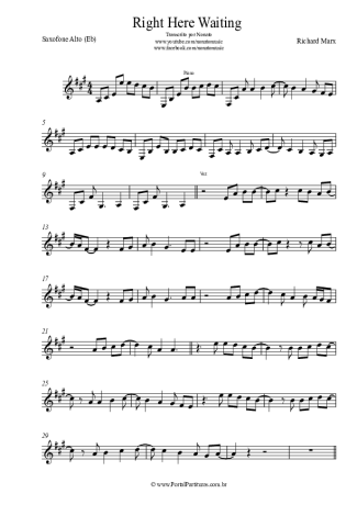 Richard Marx  score for Alto Saxophone