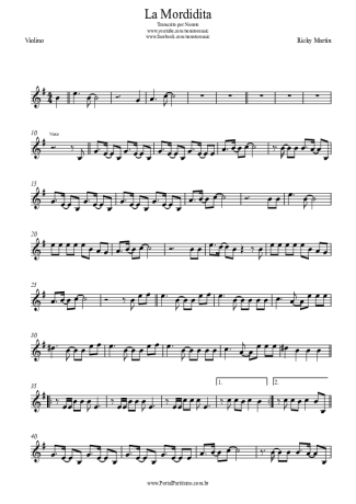 Ricky Martin La Mordidita score for Violin