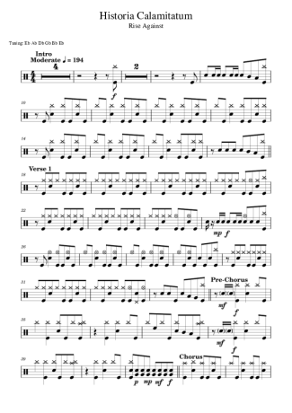 Rise Against  score for Drums