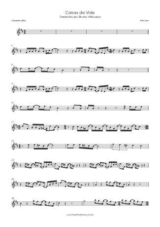 Rita Lee  score for Clarinet (Bb)