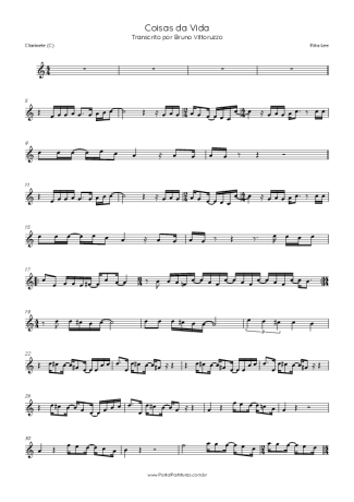 Rita Lee  score for Clarinet (C)