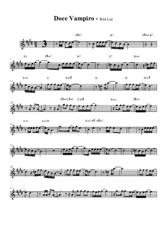 Rita Lee Doce Vampiro score for Clarinet (Bb)