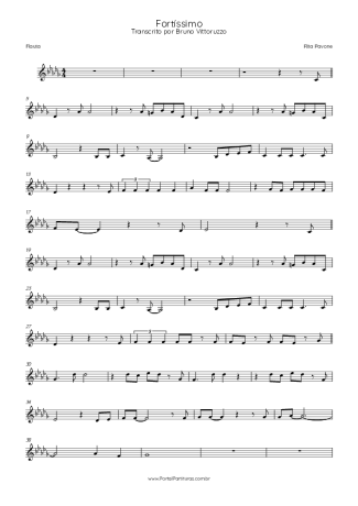 Rita Pavone Fortíssimo score for Flute