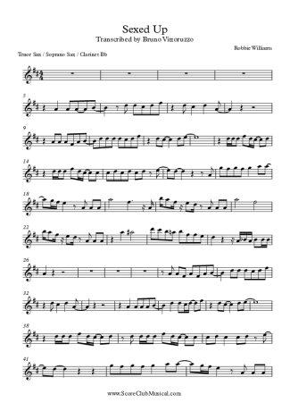 Robbie Williams  score for Tenor Saxophone Soprano (Bb)