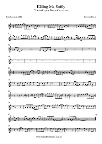 Roberta Flack Killing Me Softly score for Alto Saxophone