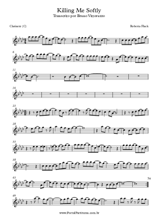 Roberta Flack Killing Me Softly score for Clarinet (C)