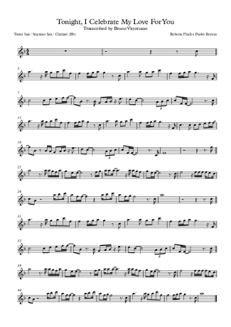 Roberta Flack and Peabo Bryson  score for Clarinet (Bb)