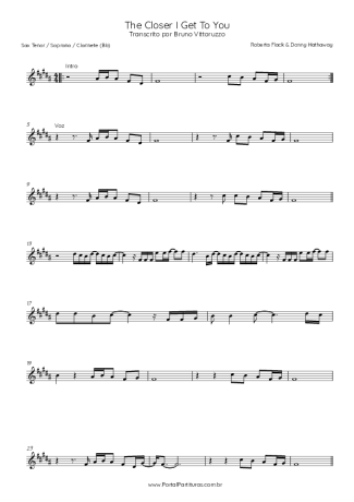 Roberta Flack & Donny Hathaway  score for Tenor Saxophone Soprano (Bb)
