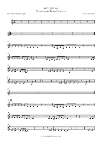 Roberto Carlos Amazônia score for Tenor Saxophone Soprano (Bb)