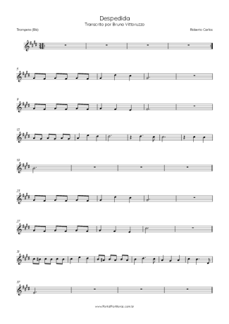 Roberto Carlos Despedida score for Trumpet