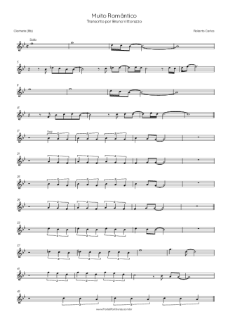 Roberto Carlos Muito Romântico score for Clarinet (Bb)