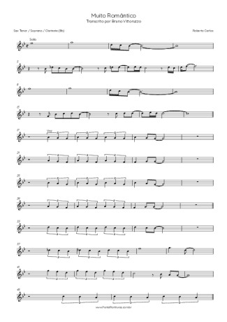 Roberto Carlos Muito Romântico score for Tenor Saxophone Soprano (Bb)