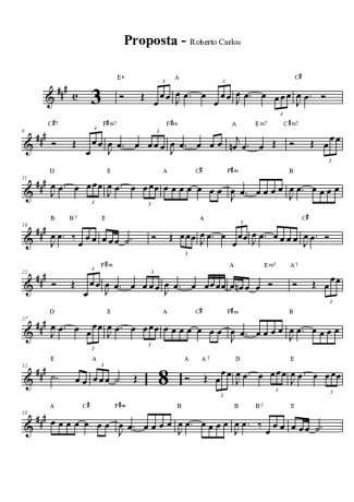 Roberto Carlos Proposta score for Tenor Saxophone Soprano (Bb)