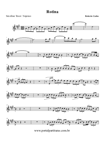 Roberto Carlos Rotina score for Tenor Saxophone Soprano (Bb)