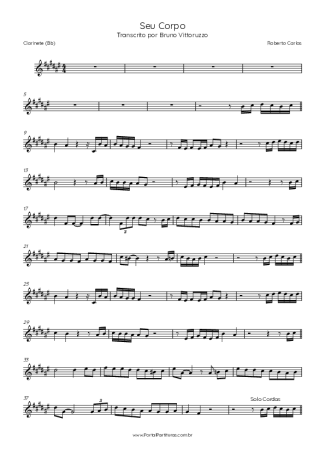 Roberto Carlos  score for Clarinet (Bb)