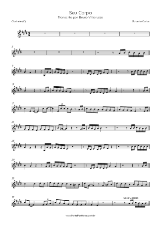 Roberto Carlos  score for Clarinet (C)