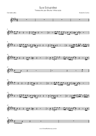 Roberto Carlos  score for Clarinet (Bb)