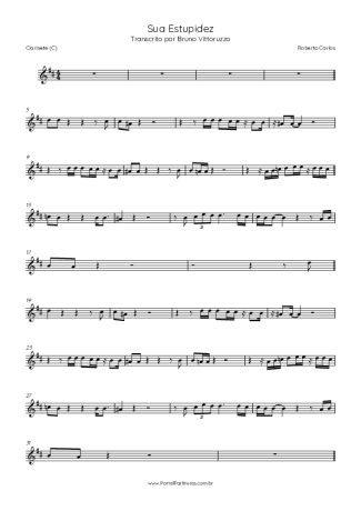 Roberto Carlos  score for Clarinet (C)