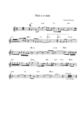 Roberto Menescal  score for Alto Saxophone