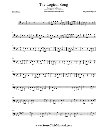 Roger Hodgson The Logical Song score for Trombone