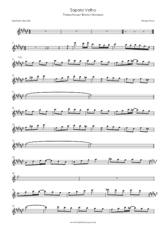 Roupa Nova  score for Alto Saxophone