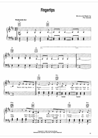 Roxette  score for Piano
