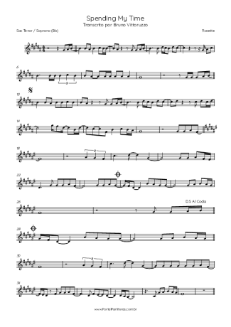 Roxette  score for Tenor Saxophone Soprano (Bb)