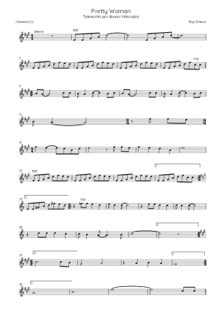 Roy Orbison  score for Clarinet (C)