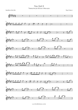 Roy Orbison  score for Alto Saxophone
