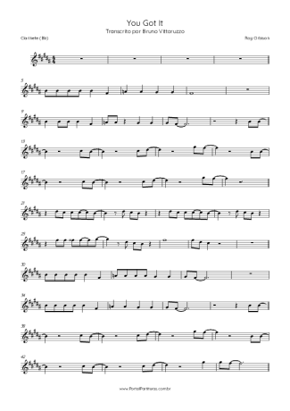 Roy Orbison You Got It score for Clarinet (Bb)