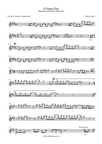 Sandy e Junior  score for Tenor Saxophone Soprano (Bb)
