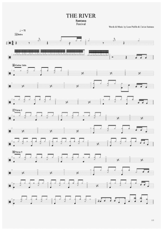 Santana The River score for Drums