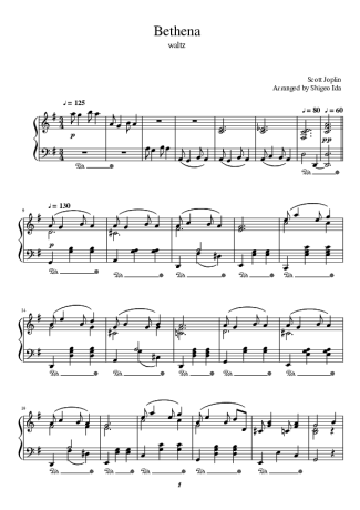 Scott Joplin Bethena score for Piano