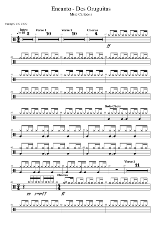 Sebastian Yatra Dos Oruguitas  (Encanto Sound Track) score for Drums