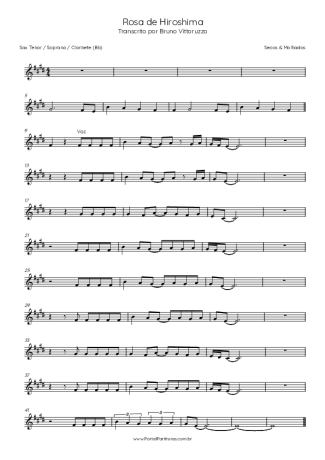 Secos e Molhados  score for Tenor Saxophone Soprano (Bb)