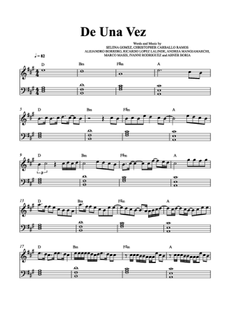 Selena Gomez De Una Vez score for Piano