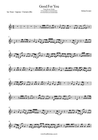 Selena Gomez Good For You score for Clarinet (Bb)