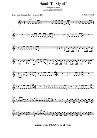 Selena Gomez Hands To Myself score for Tenor Saxophone Soprano (Bb)