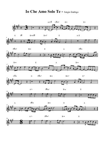 Sergio Endrigo  score for Tenor Saxophone Soprano (Bb)